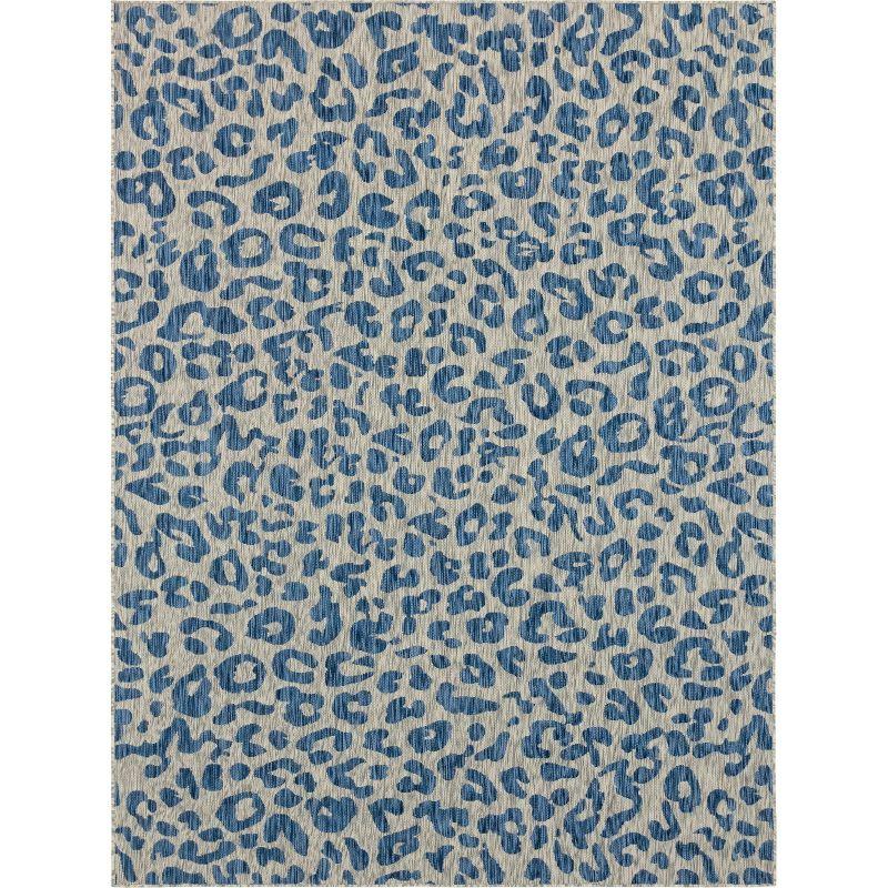 Safari Blue 9' x 12' Rectangular Outdoor Easy-Care Rug