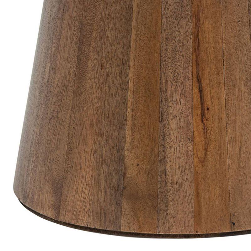 East at Main 19" Cinched Wood Drum Table Walnut: Handcrafted, Mango, No Assembly Required