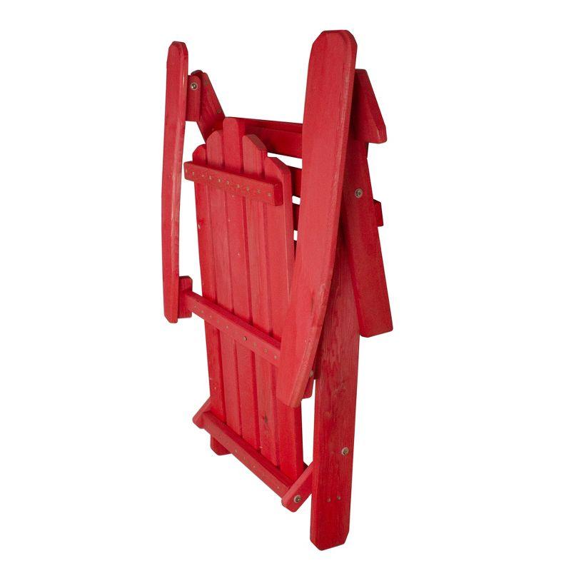 Northlight 36" Red Classic Folding Wooden Adirondack Chair