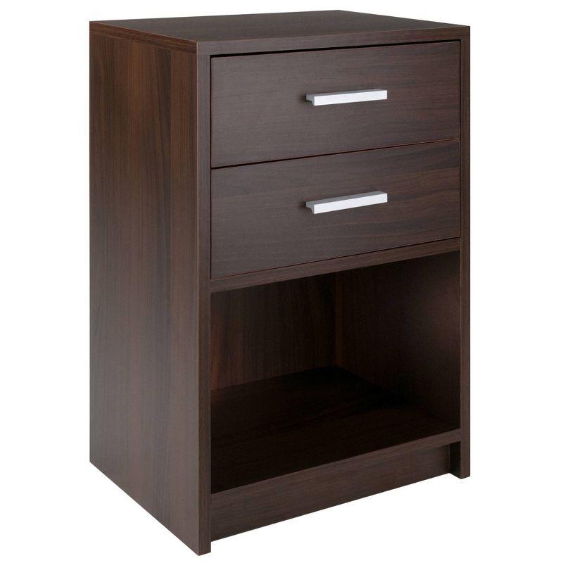 Transitional Cocoa Brown 2-Drawer Rectangular Accent End Table