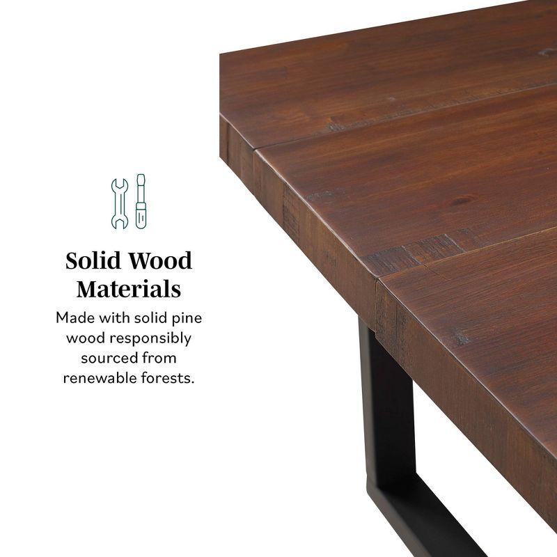 72" Modern Farmhouse Solid Wood Distressed Plank Top Dining Table - Saracina Home