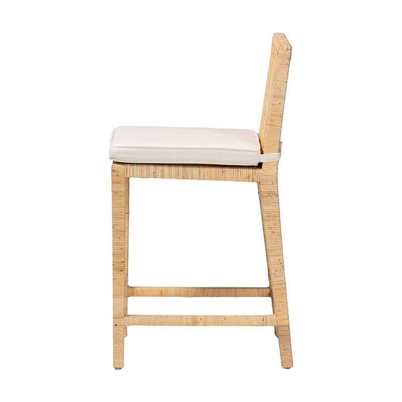 Sofia Wood and Rattan Counter Height Barstool Natural - bali & pari