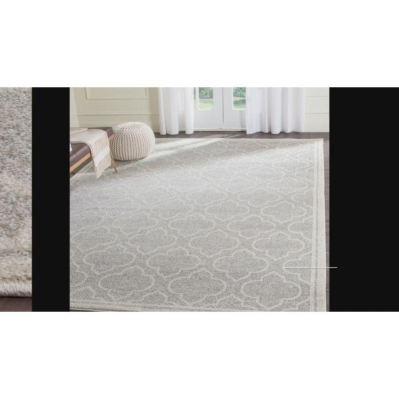 Anthracite and Ivory Square Reversible Area Rug