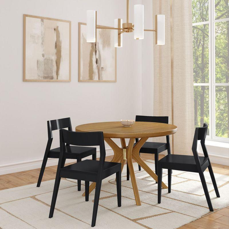 Plank+Beam Verso Round Dining Table, 47" Solid Wood Kitchen & Dining Room Table, Pecan