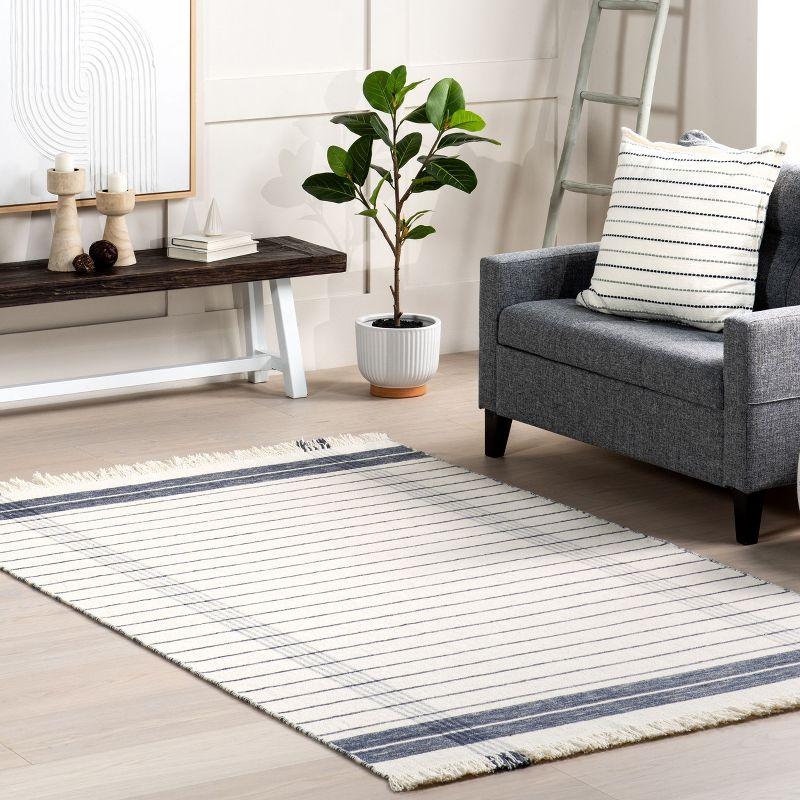 Nuloom Celena Striped Wool Fringe Indoor Area Rug