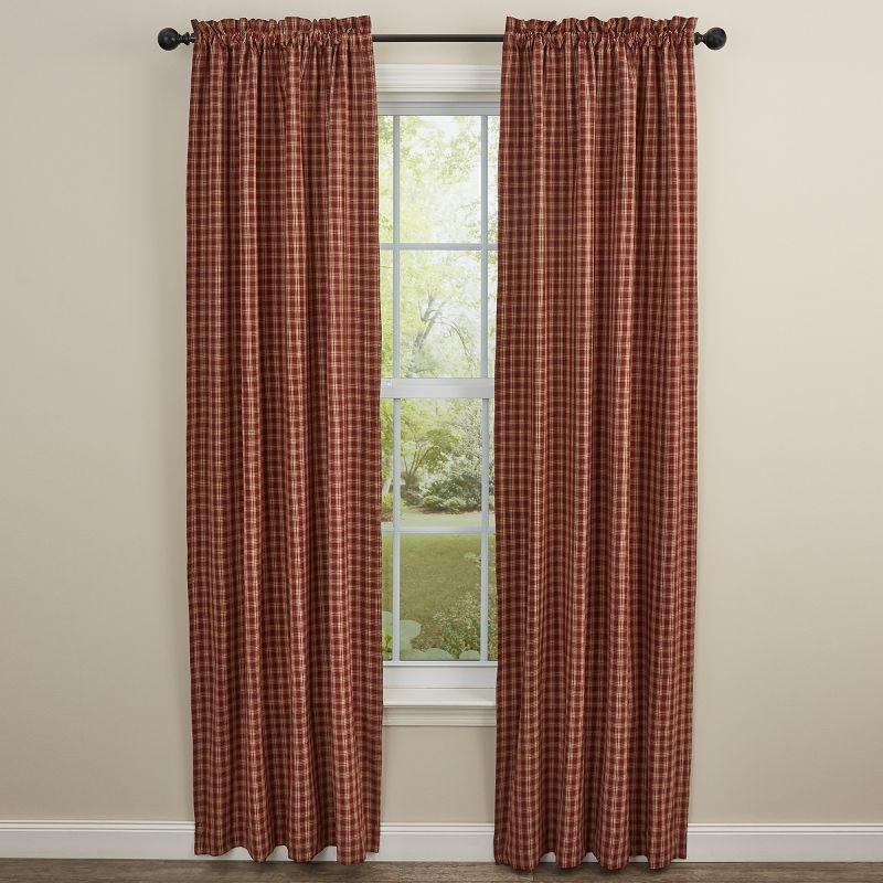 Wine Red Cotton Light-Filtering Rod Pocket Curtains