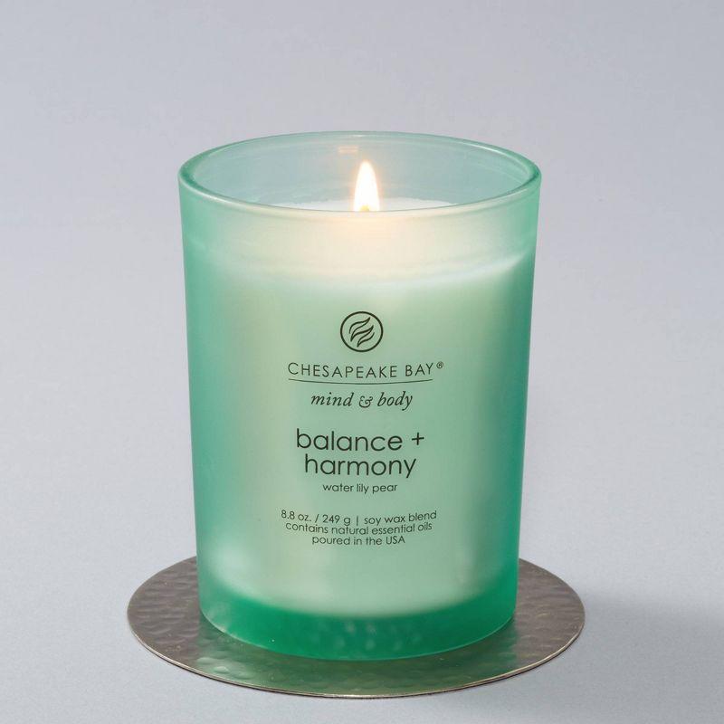 8.8oz Lidded Glass Jar Candle Water Lily Pear - Chesapeake Bay Candle: Soy Wax Blend with Essential Oils, 44hr Burn Time
