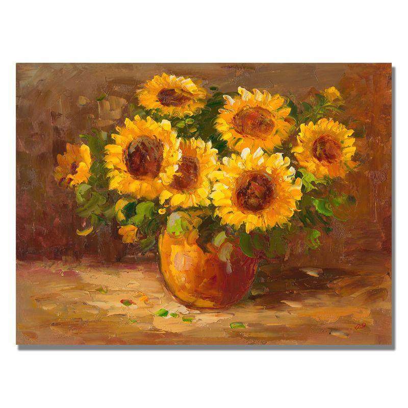 'Sunflowers Still Life' Canvas Art - 24x32