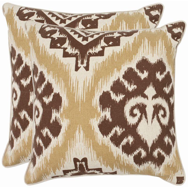 Josh Ikat Cotton Blend Reversible Throw Pillow