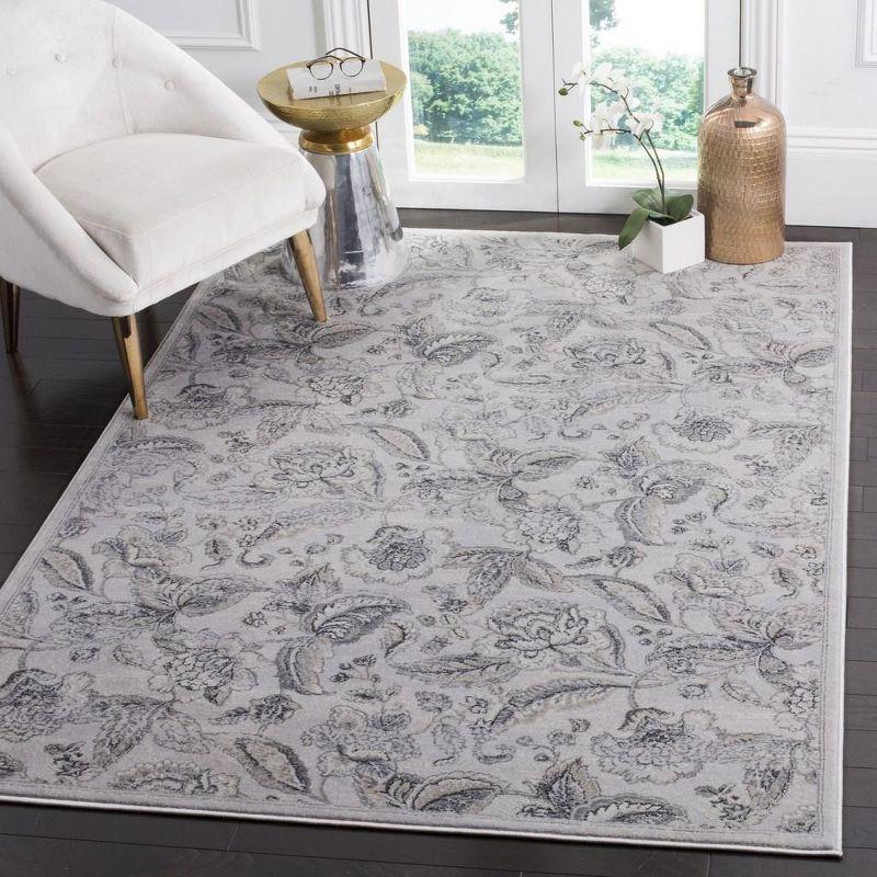 Elegant Silver Synthetic 4' x 6' Hand-Knotted Area Rug