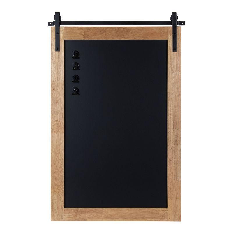 Rustic Brown and Black Magnetic Wood Framed Chalkboard