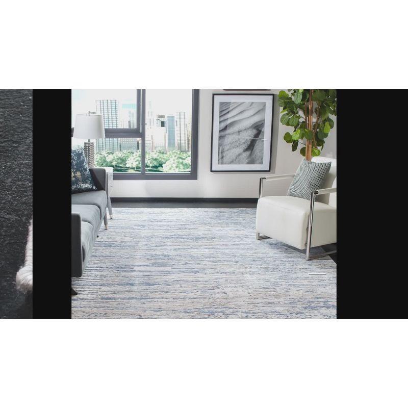 Amelia 700 ALA768 Machine Made Loomed Accent Rug - Grey/Navy - 3' X 5' - Safavieh