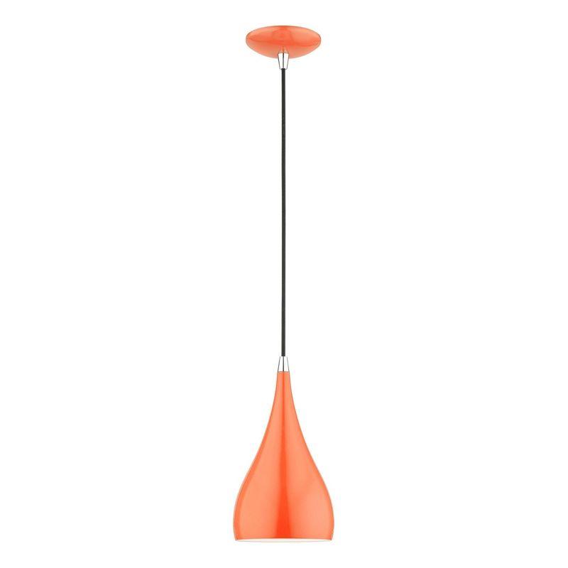 Livex Lighting Amador 1 - Light Pendant in  Shiny Orange/Polished Chrome