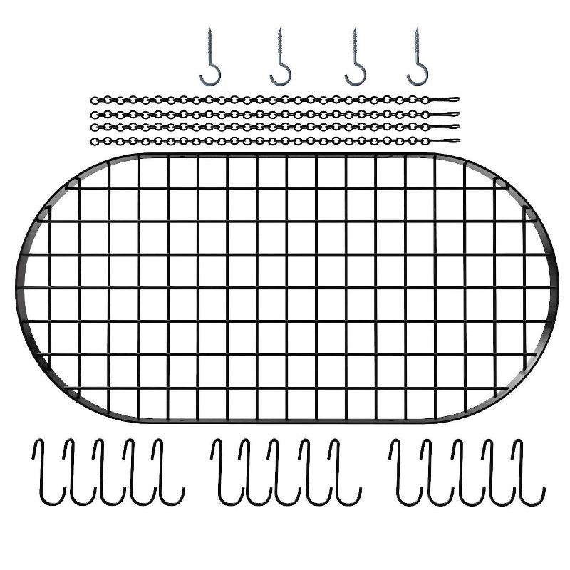 Vdomus 33" x 17" Hanging Pot Rack and Pan Ceiling Rack with 15 Hooks for Kitchen Organization