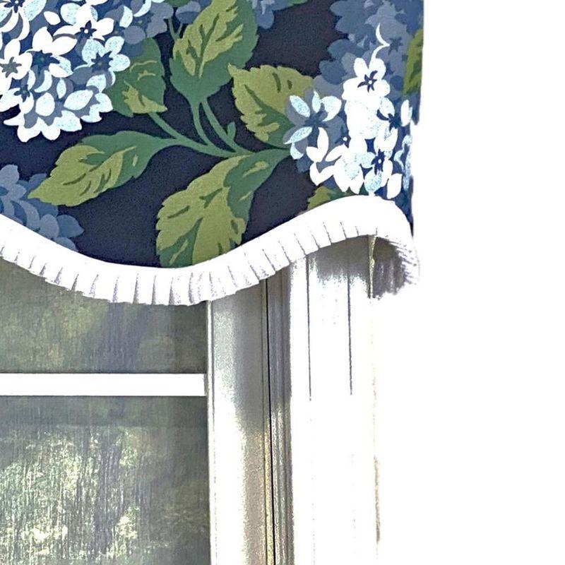 RLF Home Hydrangea Ruffled Provance valance 3" Rod Pocket, 50" x 17"