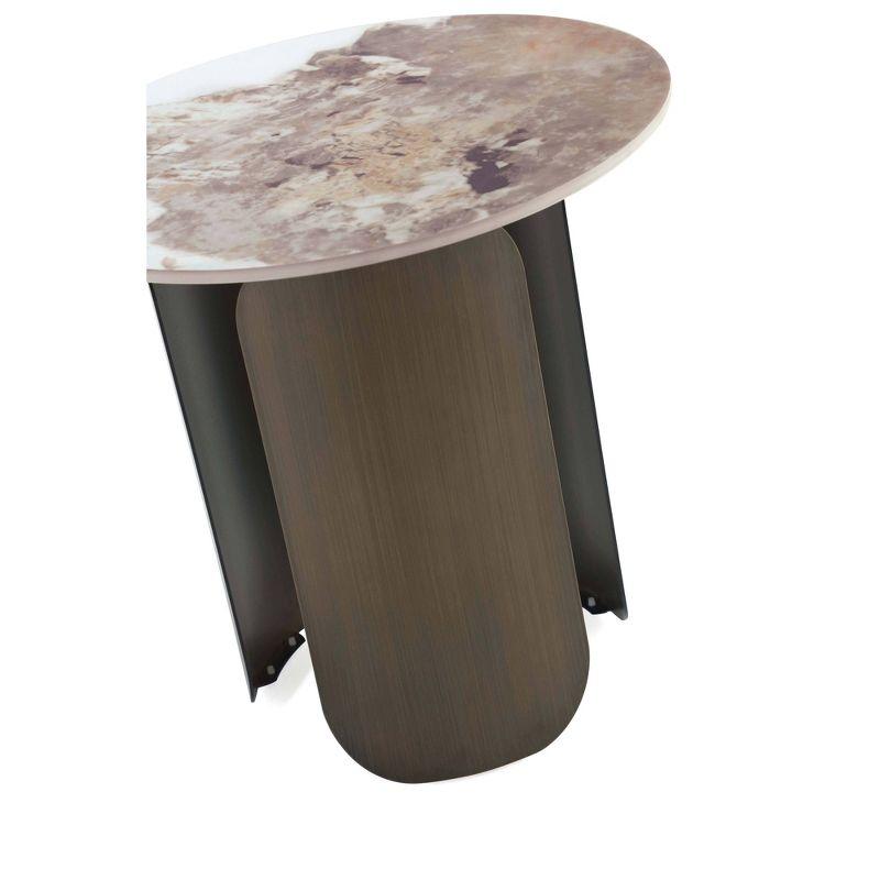 Manhattan Comfort Monica Sintered Stone Top End Table Gold