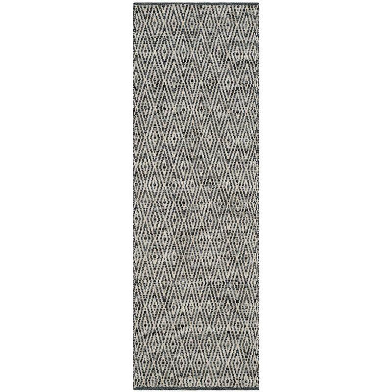 Beige Cotton Flat Woven 27" Reversible Handmade Runner Rug