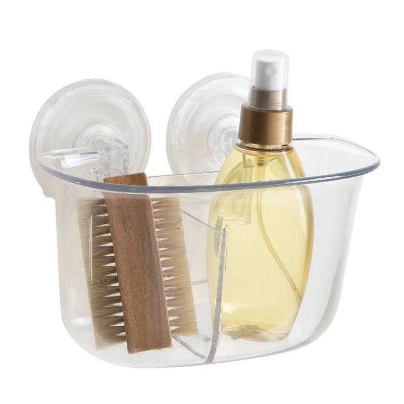 Clear Power Lock Suction Organizer with 2 Compartments - Bath Bliss