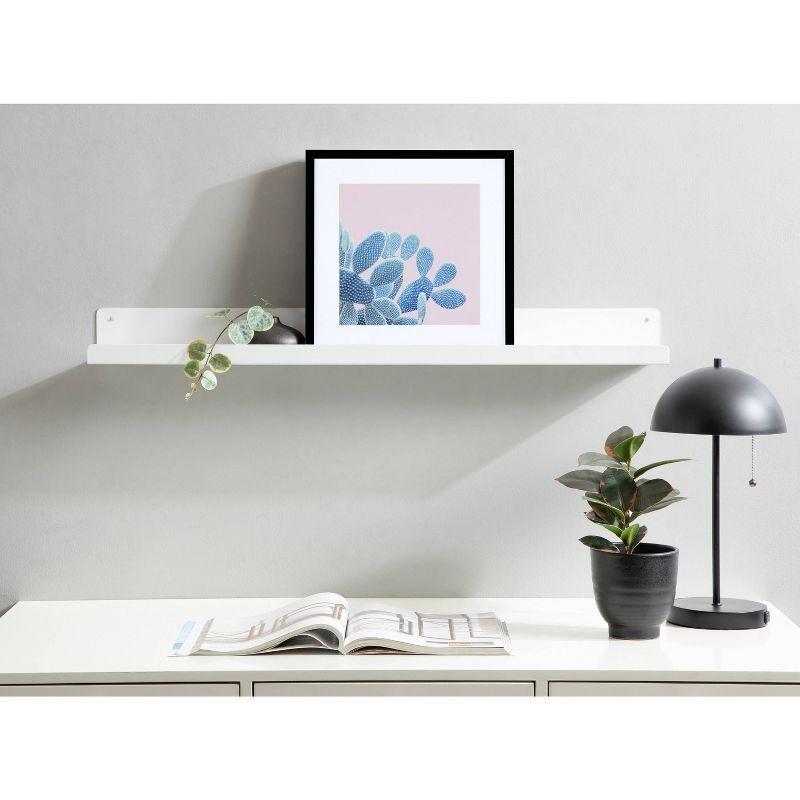 Kate & Laurel All Things Decor 36" x 5" Mezzo Modern Metal Ledge Shelf White: Wall Mounted, Includes Hardware