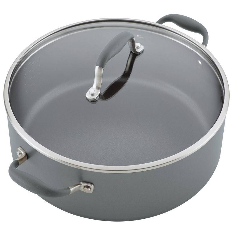 Anolon Advanced Home 7.5qt Covered Wide Stockpot Moonstone: Nonstick, Hard Anodized Aluminum, Oven-Safe, Stainless Steel Handle