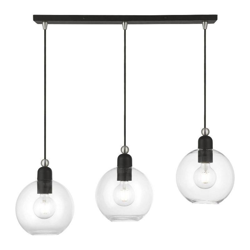 Livex Lighting Downtown 3 - Light Chandelier in  Black/Brushed Nickel