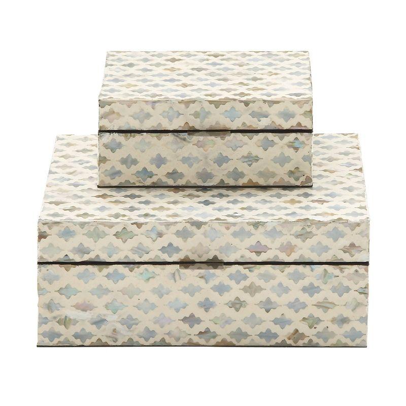 Set of 2 Wooden Boxes with Pattern - Olivia & May