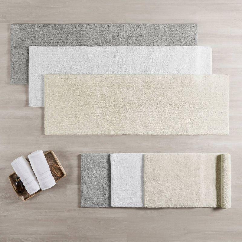 Beautyrest Plume Luxurious Cotton-Viscose 21"x34" Reversible Bath Rug in Gray