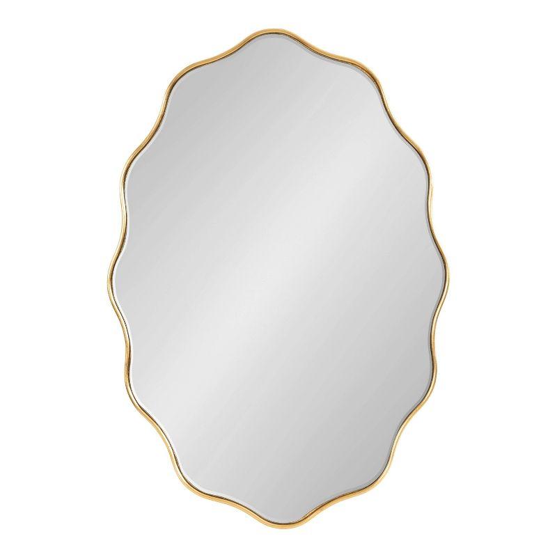 Viona Oval Gold Scalloped Wall Mirror