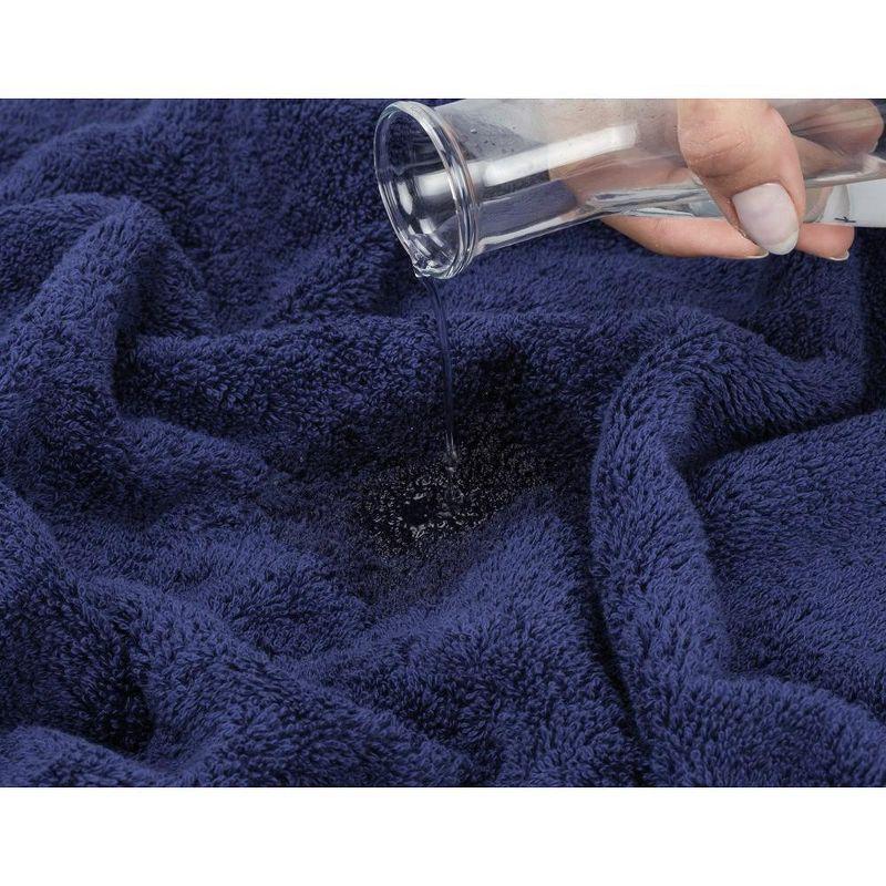 American Soft Linen 6 Piece Towel Set, 100% Cotton Bath Towels for Bathroom, Navy Blue