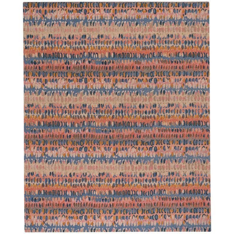 Paint Chip Coral Hand Micro Hooked Wool Rug