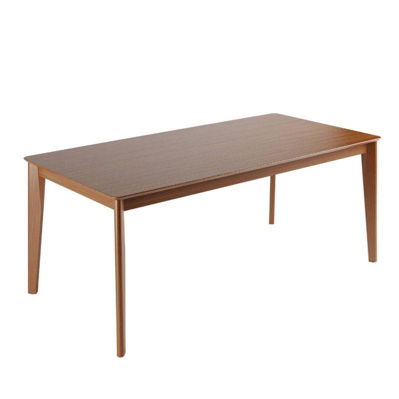 Manhattan Elegance 75" Cream Solid Wood Mid-Century Dining Table