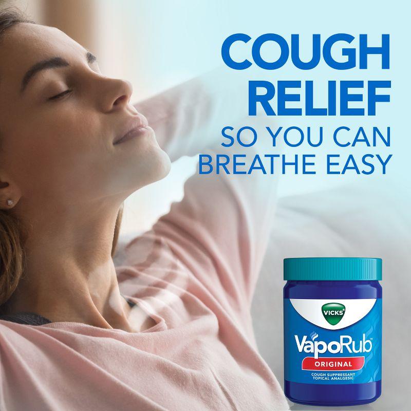 Vicks VapoRub Cough Suppressant Topical Chest Rub & Analgesic Ointment - 1.76oz