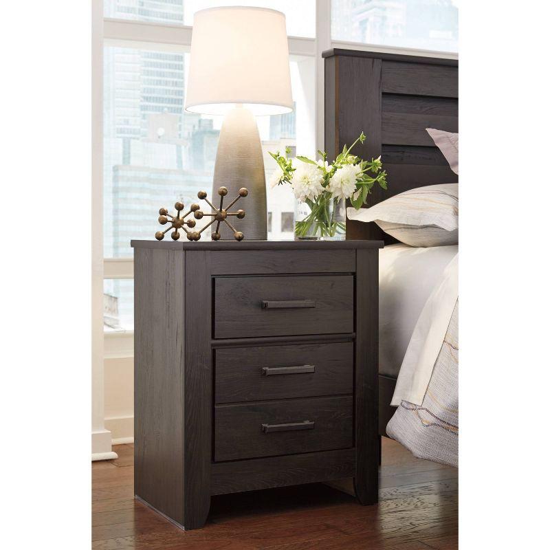 Brinxton Nightstand - Black - Signature Design by Ashley: Contemporary Bedside Table with Storage Drawer