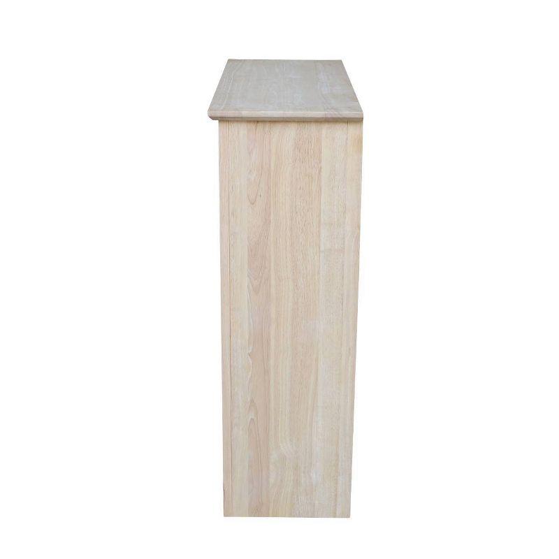 International Concepts 36" Shaker Bookshelf Unfinished: Mid-Century Modern Style, 3-Tier Storage, Hardwood Construction