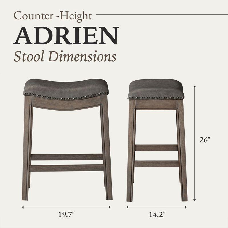 Maven Lane Adrien Saddle Barstool with Vegan Leather Upholstery