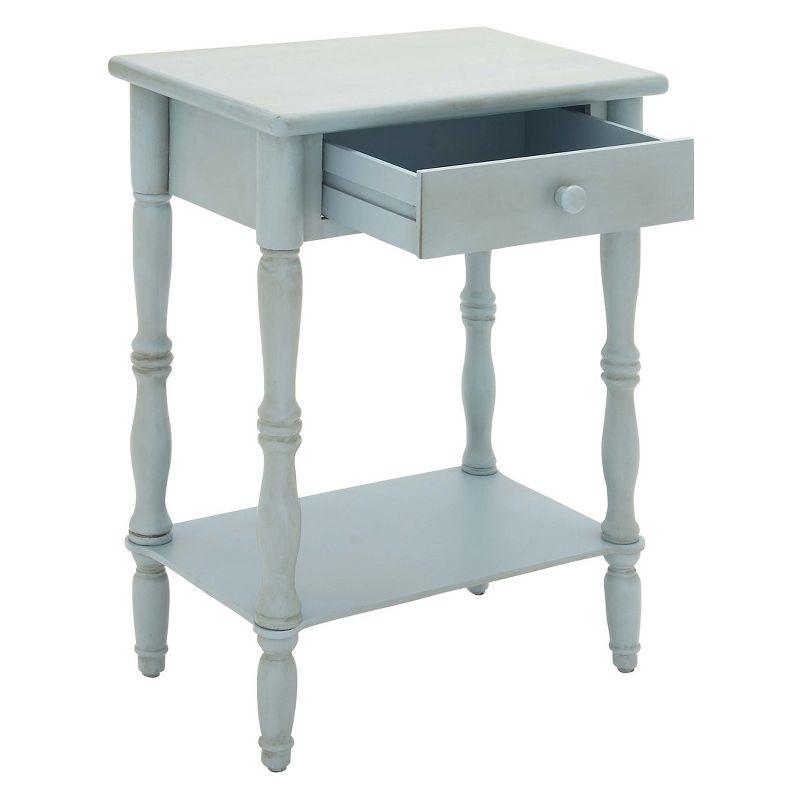 Wood Traditional Accent Table Gray/Blue - Olivia & May