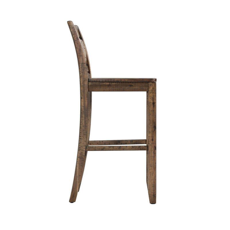 2pc 30" Flynn Barstool Set Walnut - Picket House Furnishings: Rustic Farmhouse Design, Wood Legs