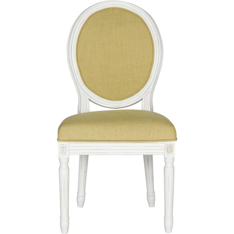 Holloway 19" H French Brasserie Oval Side Chair (Set of 2) - FOX6228 - Spring Green/Cream - Safavieh Couture