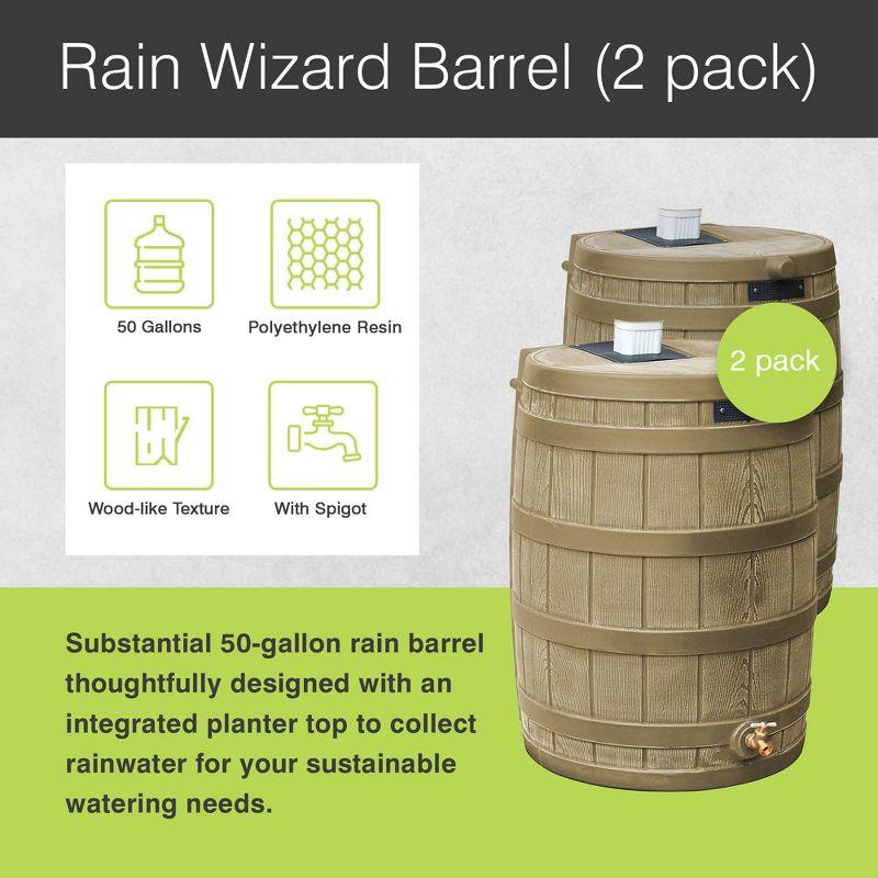 Good Ideas 50 Gallons Weather Resistant Plastic Drainable Rain Barrel