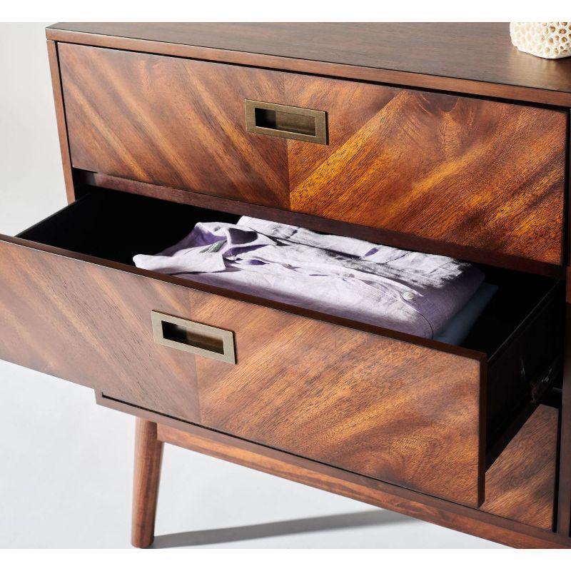 Donald 6 Drawer Mid-Centry Dresser - SFV2110 - Dark Walnut - Safavieh Couture