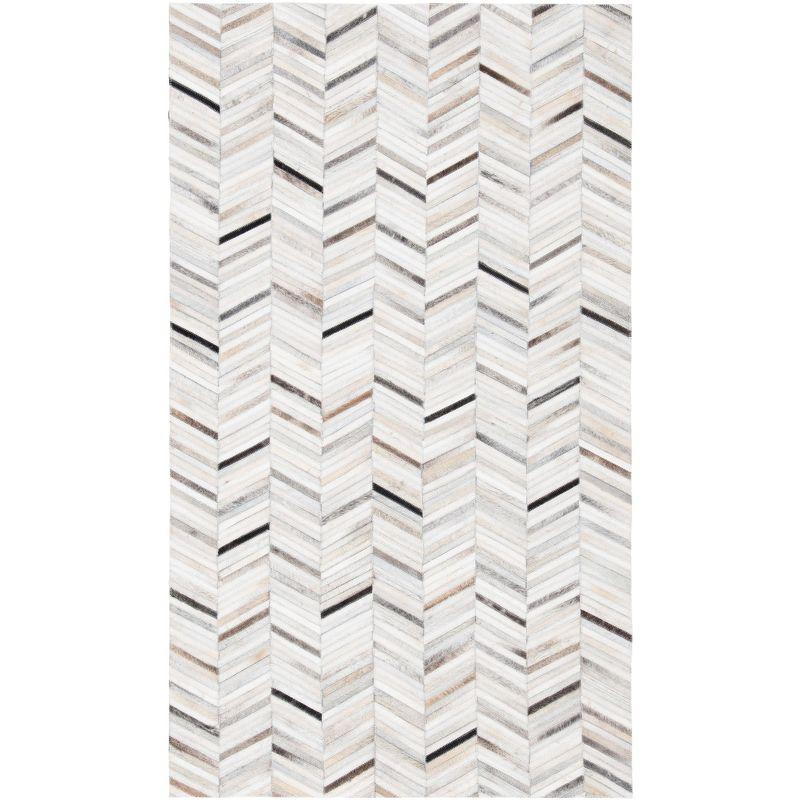 Studio Leather STL802 Hand Woven Area Rug - Ivory/Grey - 4'x6' - Safavieh.
