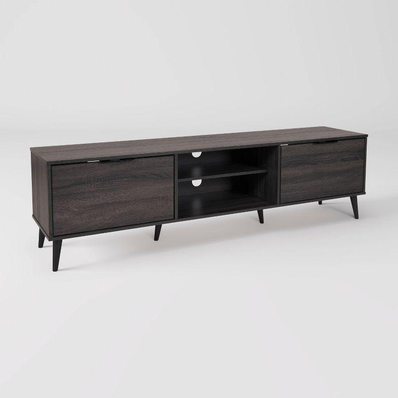 Cole TV Stand for TVs up to 85" with Open Shelves and Doors - CorLiving