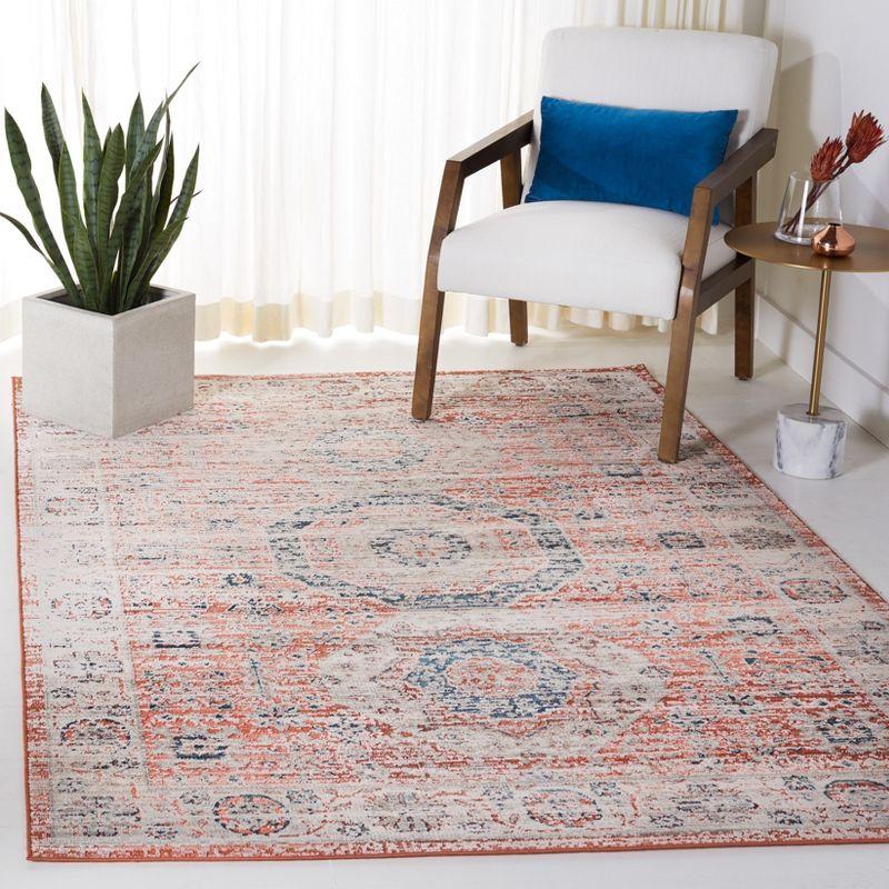 Madison 800 MAD821 Power Loomed Indoor Area Rug - Rust/Ivory - 6'7"x6'7" - Safavieh