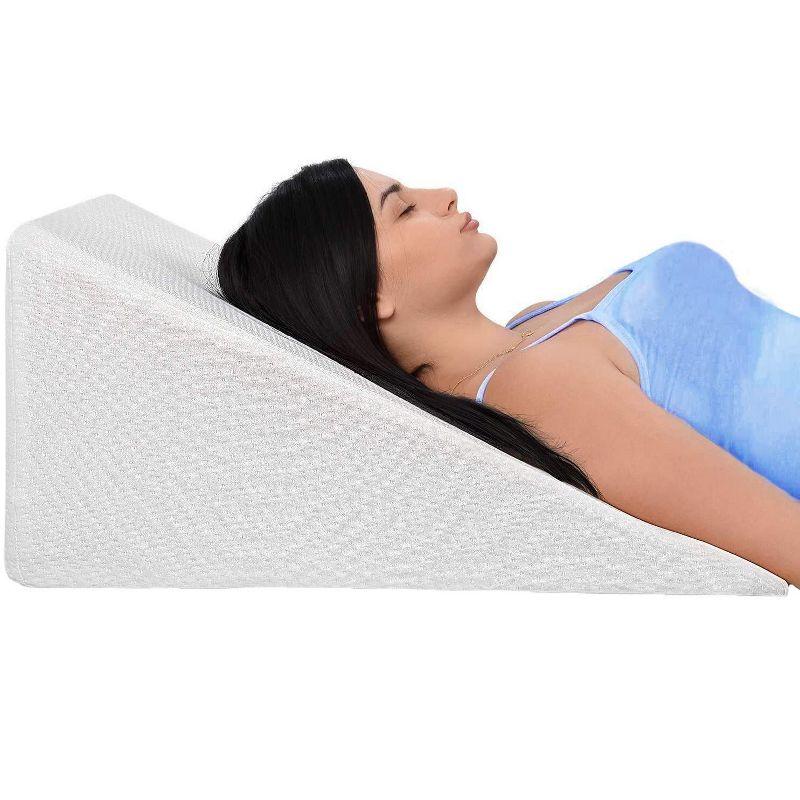 Premium White Memory Foam Wedge Pillow for Maternity and Comfort