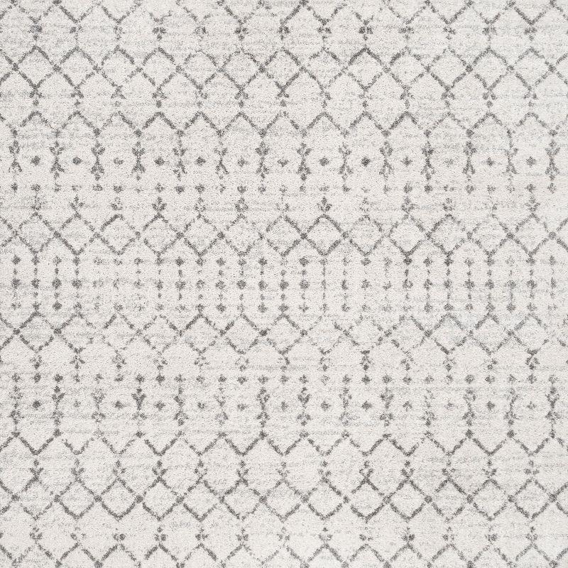 JONATHAN Y Moroccan HYPE Boho Vintage Diamond Cream/Gray 5' Square Area Rug