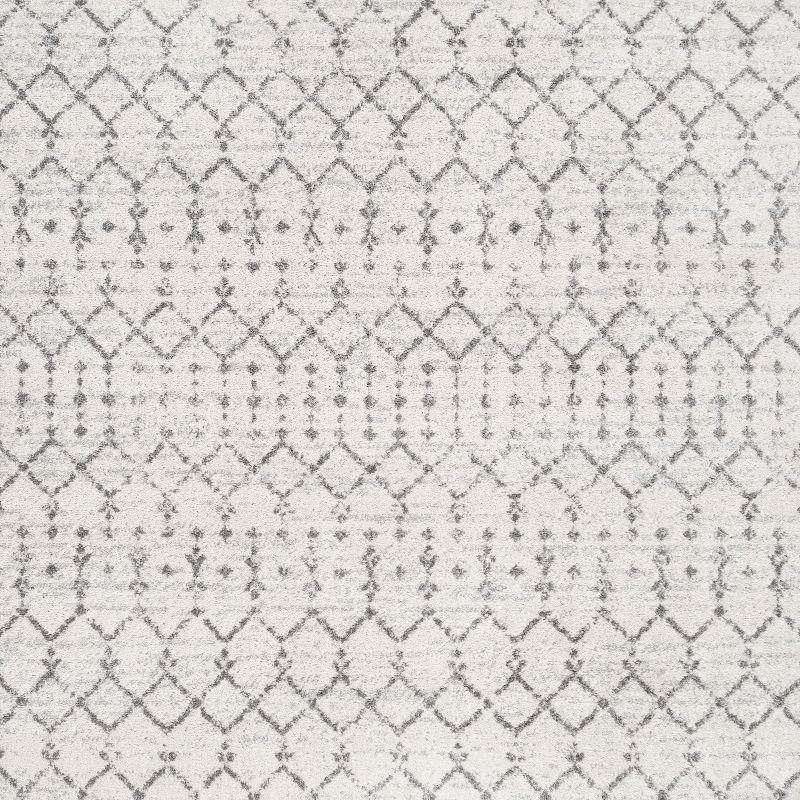 Gray Diamond Pattern Reversible Square Area Rug