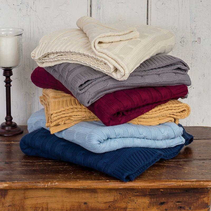 C&F Home Camel Cable Knit Woven 50" x 60" Throw Blanket