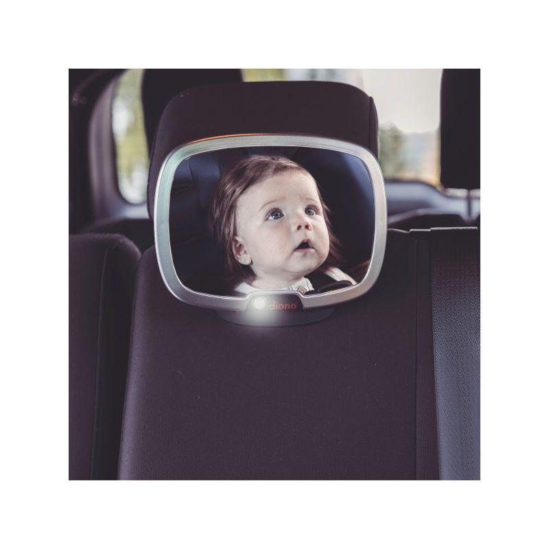 Silver LED Night Light Baby Car Safety Mirror with 360 Rotation