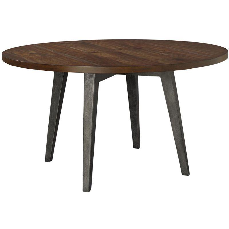 48" Round Industrial Wood Dining Table with Splayed Legs