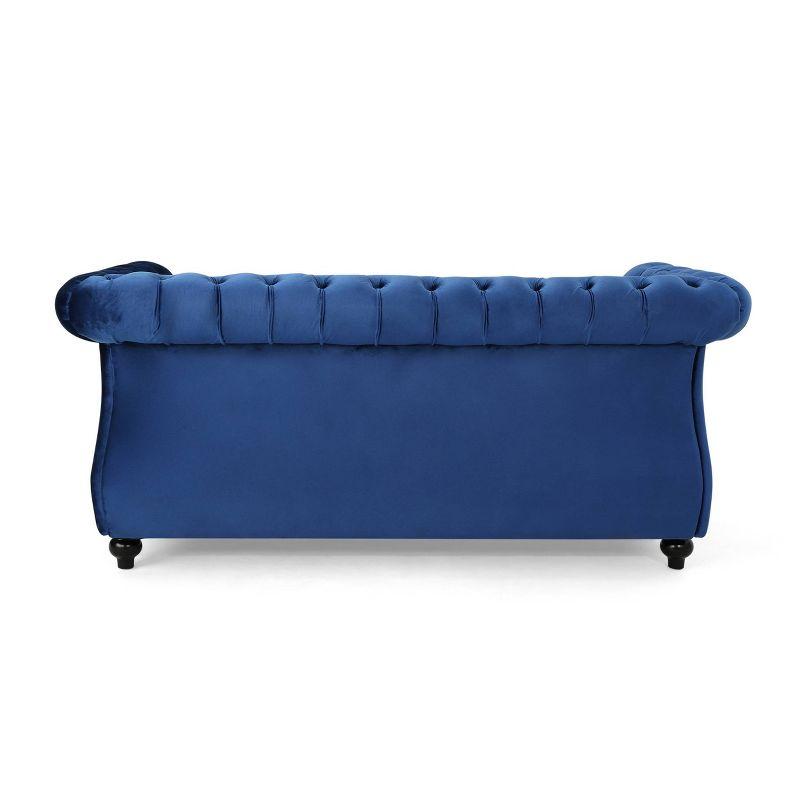 Somerville Traditional Chesterfield Loveseat Navy - Christopher Knight Home: Elegant Tufted Design, Nailhead Trim, Comfort Seating